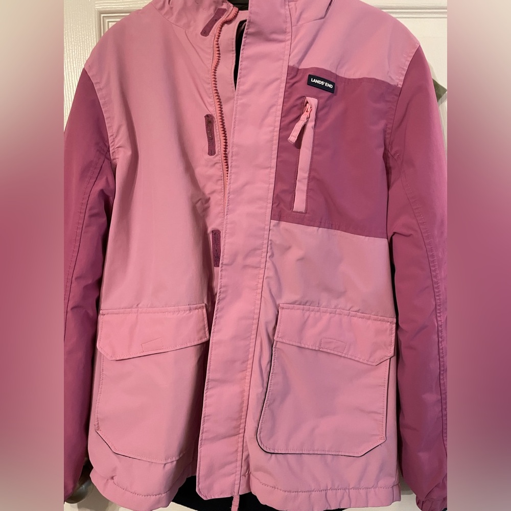 Lands' End Kids Squall Waterproof Insulated Jacket, XL, Meadow Mauve